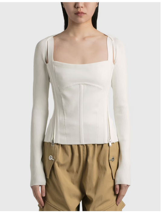 Dion Lee White Corset Top