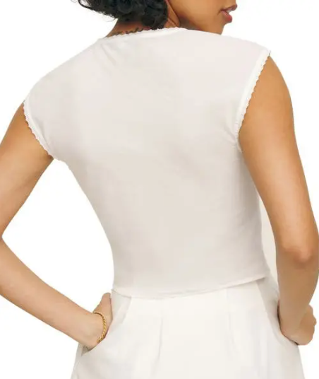 Reformation Lace Trim Crop Top