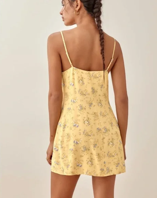 Reformation yellow floral dress