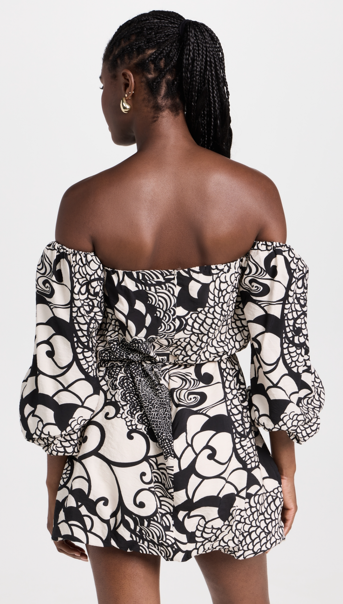 ALEXIS Ellora Dress in Black/Cream Print - Size XXS