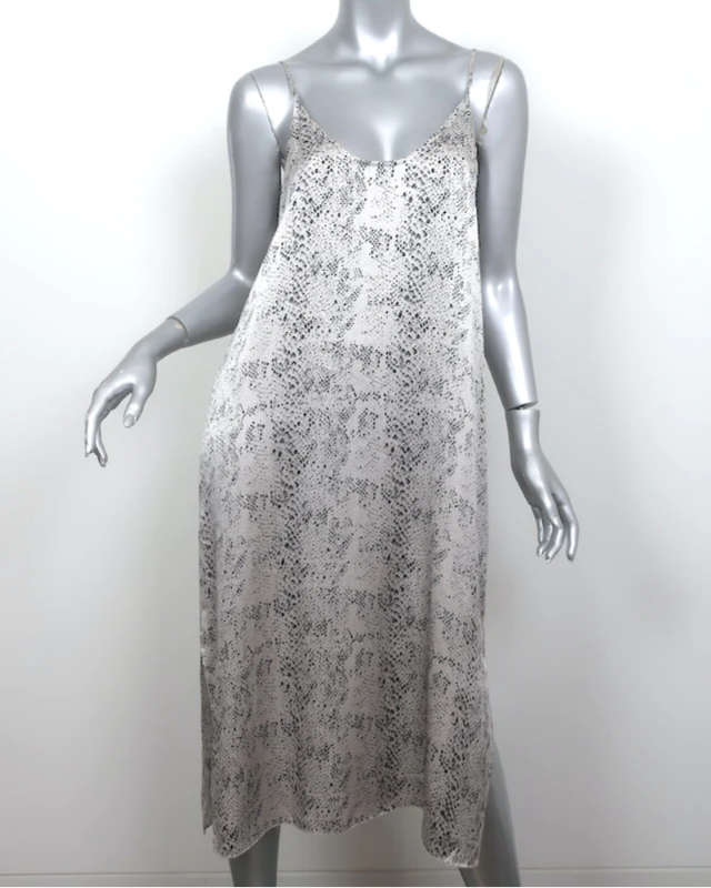 Anthony Thomas Melillo Mini Slip Dress in Silver Snake - Size S