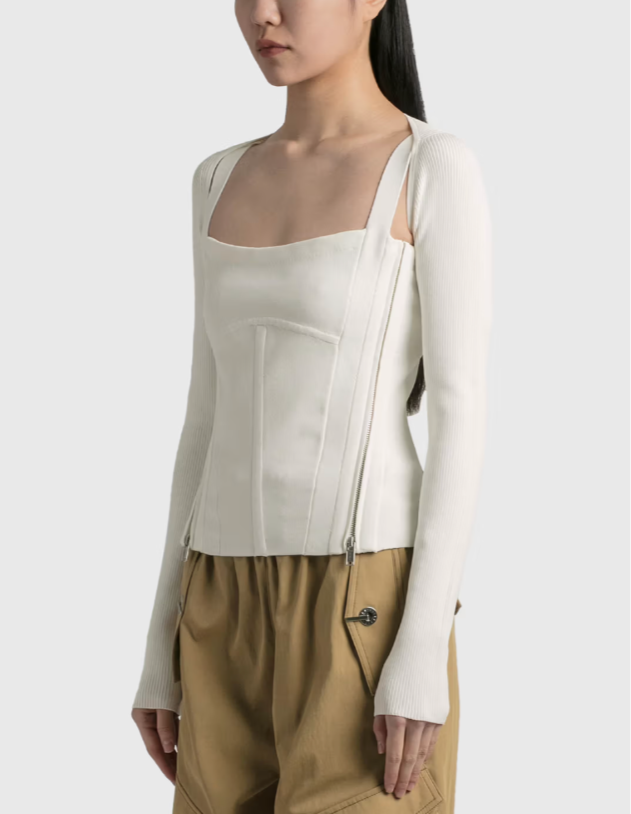 Dion Lee White Corset Top