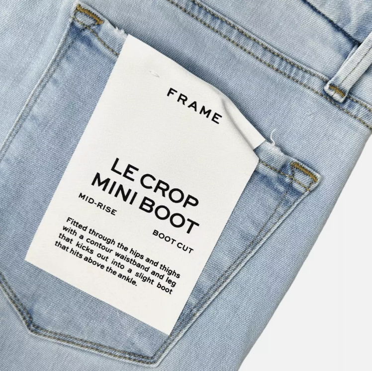 FRAME Le Cropped Mini Boot Mid-Rise Jeans Atwood Light Wash Raw Hem