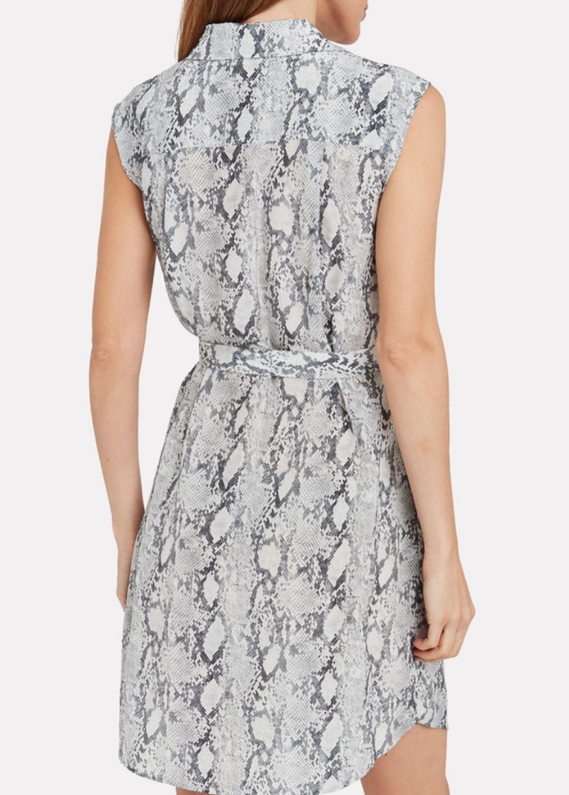 Frame Silk Mini Dress in Grey - Size S