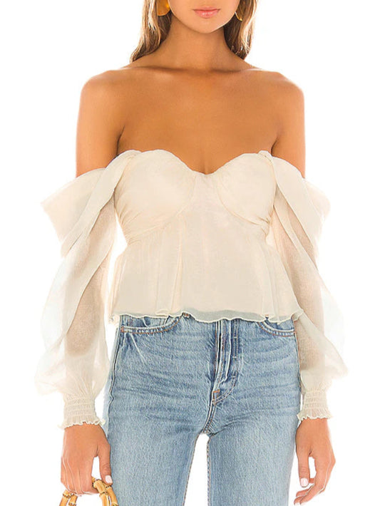 House of Harlow 1960 X REVOLVE Burna Blouse in Cream - Size XXS