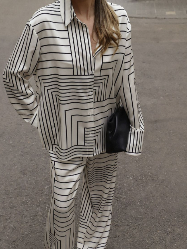 NA-KD Satin Shirt &amp; Elastic Waist Mid Rise Satin Pants Set 