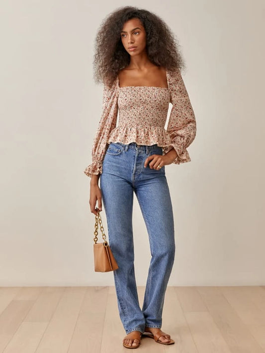 Reformation Roland Top in Fairy - Size XS