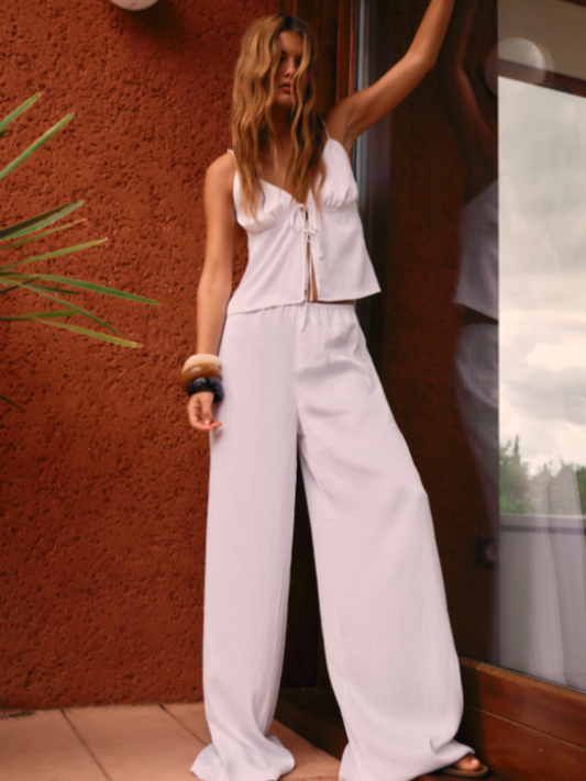 SATIN EFFECT TOP WITH BOW - White | ZARA