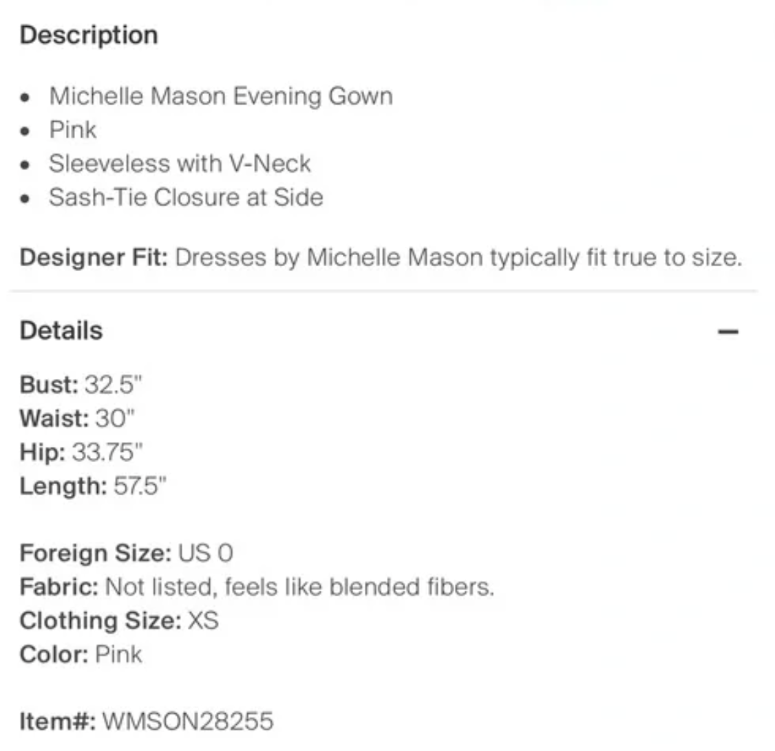 Michelle Mason Dress