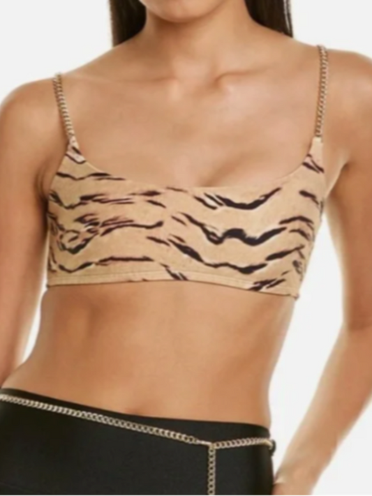 WeWoreWhat Chain Cami Bra Top in Cheetah - Size M