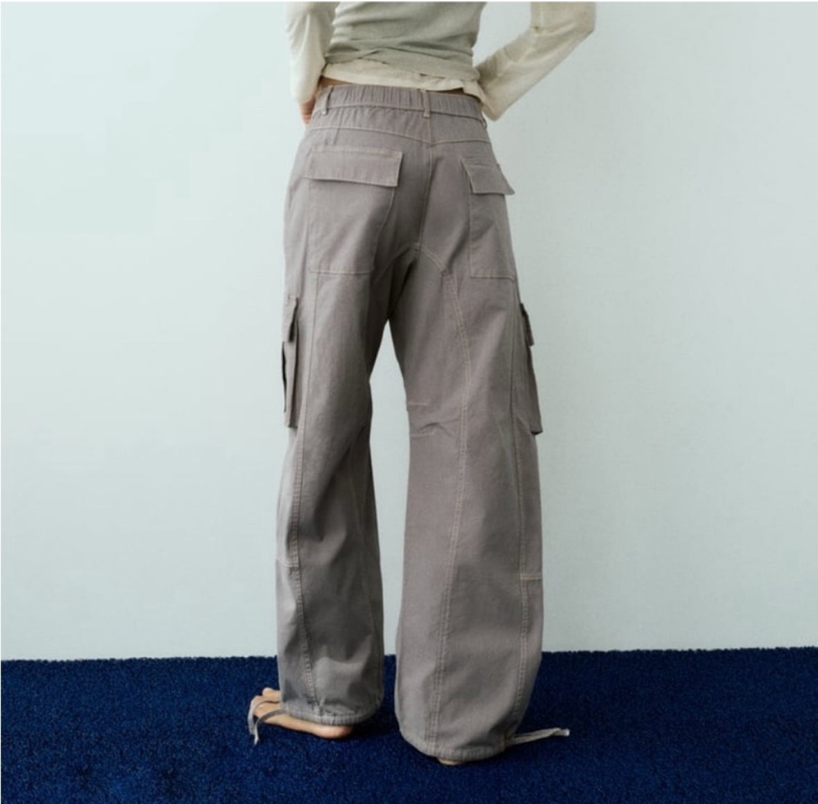 Zara TRF Topstitch Cargo Pants